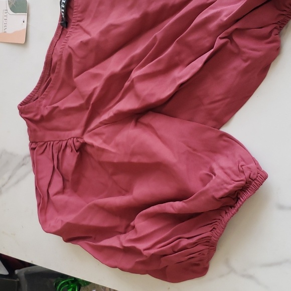 BTFBM Puff Sleeve Asymmetrical Neck High Waist Cutout Swing Maxi Dress Plum SZ S - Picture 6 of 12